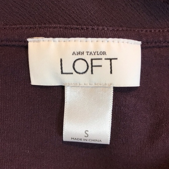Ann Taylor LOFT Sequin Front T-Shirt Wine Purple S - Picture 5 of 7